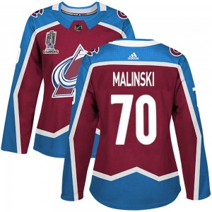 Adidas Women's Sam Malinski Colorado Avalanche Women's Authentic Burgundy Home 2022 Stanley Cup Champions Jersey