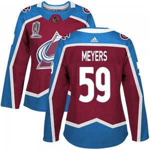 Adidas Women's Ben Meyers Colorado Avalanche Women's Authentic Burgundy Home 2022 Stanley Cup Champions Jersey