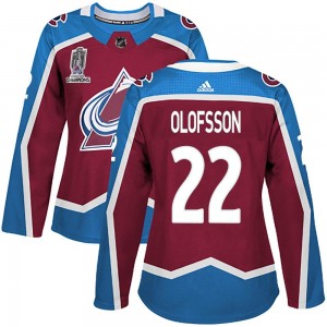 Adidas Women's Fredrik Olofsson Colorado Avalanche Women's Authentic Burgundy Home 2022 Stanley Cup Champions Jersey
