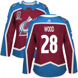 Adidas Women's Miles Wood Colorado Avalanche Women's Authentic Burgundy Home 2022 Stanley Cup Champions Jersey