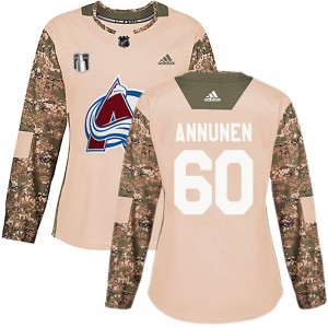 Adidas Justus Annunen Colorado Avalanche Women's Authentic Veterans Day Practice 2022 Stanley Cup Final Patch Jersey - Camo