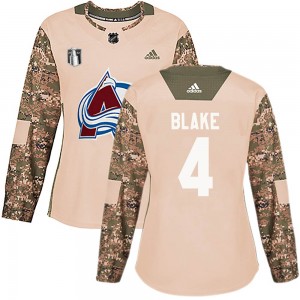 Adidas Rob Blake Colorado Avalanche Women's Authentic Veterans Day Practice 2022 Stanley Cup Final Patch Jersey - Camo