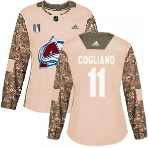 Adidas Andrew Cogliano Colorado Avalanche Women's Authentic Veterans Day Practice 2022 Stanley Cup Final Patch Jersey - Camo