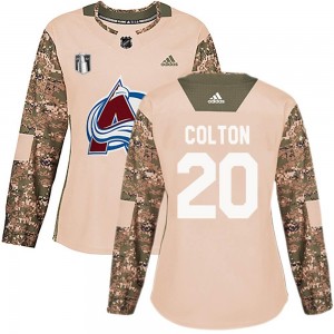 Adidas Ross Colton Colorado Avalanche Women's Authentic Veterans Day Practice 2022 Stanley Cup Final Patch Jersey - Camo
