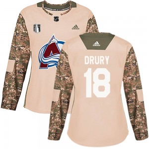 Adidas Chris Drury Colorado Avalanche Women's Authentic Veterans Day Practice 2022 Stanley Cup Final Patch Jersey - Camo