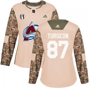 Adidas Pierre Turgeon Colorado Avalanche Women's Authentic Veterans Day Practice 2022 Stanley Cup Final Patch Jersey - Camo
