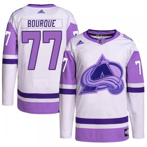 Adidas Raymond Bourque Colorado Avalanche Youth Authentic Hockey Fights Cancer Primegreen Jersey - White/Purple