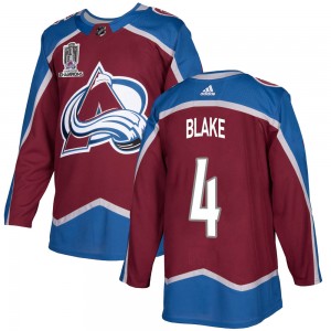 Adidas Men's Rob Blake Colorado Avalanche Men's Authentic Burgundy Home 2022 Stanley Cup Champions Jersey