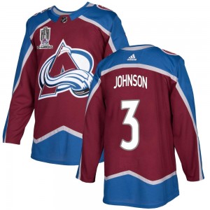 Adidas Men's Jack Johnson Colorado Avalanche Men's Authentic Burgundy Home 2022 Stanley Cup Champions Jersey