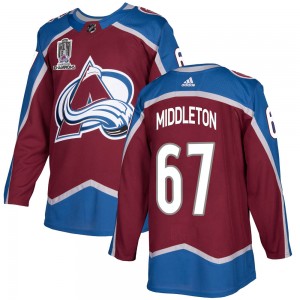 Adidas Men's Keaton Middleton Colorado Avalanche Men's Authentic Burgundy Home 2022 Stanley Cup Champions Jersey