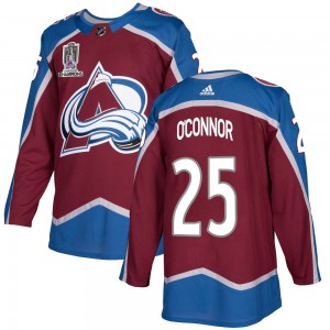 Adidas Men's Logan O'Connor Colorado Avalanche Men's Authentic Burgundy Home 2022 Stanley Cup Champions Jersey