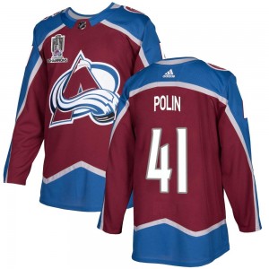 Adidas Men's Jason Polin Colorado Avalanche Men's Authentic Burgundy Home 2022 Stanley Cup Champions Jersey