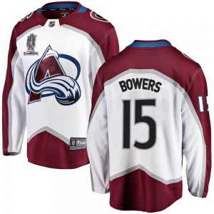 Fanatics Branded Shane Bowers Colorado Avalanche Youth Breakaway Away 2022 Stanley Cup Champions Jersey - White