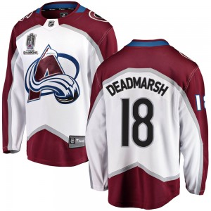 Fanatics Branded Adam Deadmarsh Colorado Avalanche Youth Breakaway Away 2022 Stanley Cup Champions Jersey - White