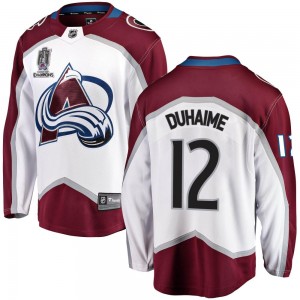 Fanatics Branded Brandon Duhaime Colorado Avalanche Youth Breakaway Away 2022 Stanley Cup Champions Jersey - White
