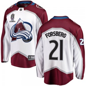 Fanatics Branded Peter Forsberg Colorado Avalanche Youth Breakaway Away 2022 Stanley Cup Champions Jersey - White