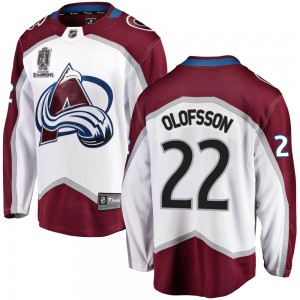 Fanatics Branded Fredrik Olofsson Colorado Avalanche Youth Breakaway Away 2022 Stanley Cup Champions Jersey - White