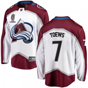 Fanatics Branded Devon Toews Colorado Avalanche Youth Breakaway Away 2022 Stanley Cup Champions Jersey - White