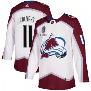 Adidas Matt Calvert Colorado Avalanche Youth Authentic 2020/21 Away 2022 Stanley Cup Champions Jersey - White