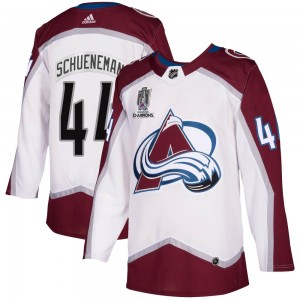 Adidas Corey Schueneman Colorado Avalanche Youth Authentic 2020/21 Away 2022 Stanley Cup Champions Jersey - White