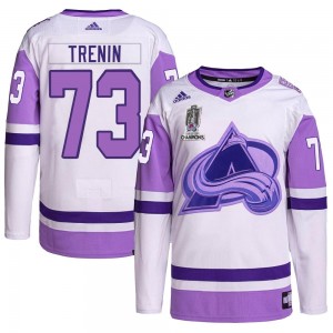 Adidas Yakov Trenin Colorado Avalanche Men's Authentic Hockey Fights Cancer 2022 Stanley Cup Champions Jersey - White/Purple