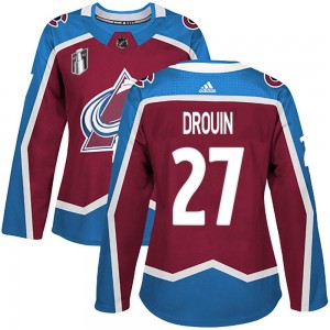 Adidas Women's Jonathan Drouin Colorado Avalanche Women's Authentic Burgundy Home 2022 Stanley Cup Final Patch Jersey