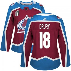 Adidas Women's Chris Drury Colorado Avalanche Women's Authentic Burgundy Home 2022 Stanley Cup Final Patch Jersey