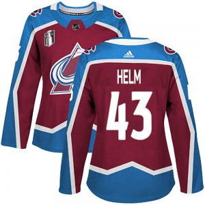 Adidas Women's Darren Helm Colorado Avalanche Women's Authentic Burgundy Home 2022 Stanley Cup Final Patch Jersey