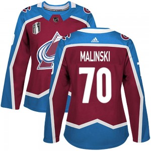 Adidas Women's Sam Malinski Colorado Avalanche Women's Authentic Burgundy Home 2022 Stanley Cup Final Patch Jersey