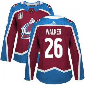 Adidas Women's Sean Walker Colorado Avalanche Women's Authentic Burgundy Home 2022 Stanley Cup Final Patch Jersey