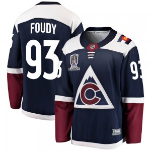Fanatics Branded Jean-Luc Foudy Colorado Avalanche Men's Breakaway Alternate 2022 Stanley Cup Champions Jersey - Navy