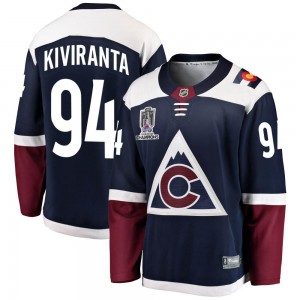 Fanatics Branded Joel Kiviranta Colorado Avalanche Men's Breakaway Alternate 2022 Stanley Cup Champions Jersey - Navy
