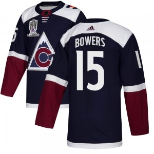 Adidas Shane Bowers Colorado Avalanche Men's Authentic Alternate 2022 Stanley Cup Champions Jersey - Navy
