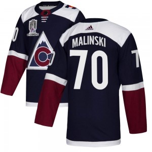 Adidas Sam Malinski Colorado Avalanche Men's Authentic Alternate 2022 Stanley Cup Champions Jersey - Navy