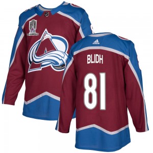 Adidas Youth Anton Blidh Colorado Avalanche Youth Authentic Burgundy Home 2022 Stanley Cup Champions Jersey