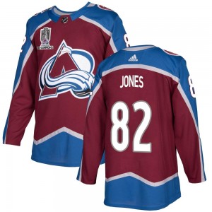 Adidas Youth Caleb Jones Colorado Avalanche Youth Authentic Burgundy Home 2022 Stanley Cup Champions Jersey