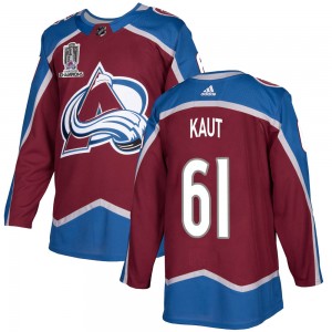 Adidas Youth Martin Kaut Colorado Avalanche Youth Authentic Burgundy Home 2022 Stanley Cup Champions Jersey
