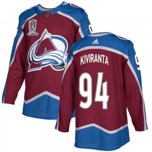 Adidas Youth Joel Kiviranta Colorado Avalanche Youth Authentic Burgundy Home 2022 Stanley Cup Champions Jersey