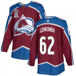 Adidas Youth Artturi Lehkonen Colorado Avalanche Youth Authentic Burgundy Home 2022 Stanley Cup Champions Jersey
