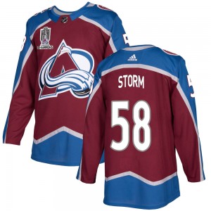 Adidas Youth Ben Storm Colorado Avalanche Youth Authentic Burgundy Home 2022 Stanley Cup Champions Jersey