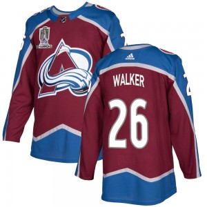 Adidas Youth Sean Walker Colorado Avalanche Youth Authentic Burgundy Home 2022 Stanley Cup Champions Jersey