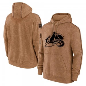 Youth Colorado Avalanche Brown 2023 Salute to Service Club Pullover Hoodie