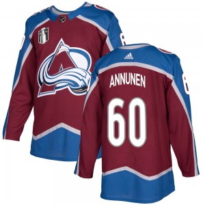 Adidas Youth Justus Annunen Colorado Avalanche Youth Authentic Burgundy Home 2022 Stanley Cup Final Patch Jersey