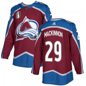 Adidas Youth Nathan MacKinnon Colorado Avalanche Youth Authentic Burgundy Home 2022 Stanley Cup Final Patch Jersey