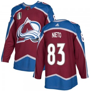 Adidas Youth Matt Nieto Colorado Avalanche Youth Authentic Burgundy Home 2022 Stanley Cup Final Patch Jersey