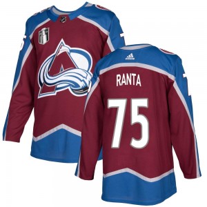 Adidas Youth Sampo Ranta Colorado Avalanche Youth Authentic Burgundy Home 2022 Stanley Cup Final Patch Jersey