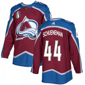 Adidas Youth Corey Schueneman Colorado Avalanche Youth Authentic Burgundy Home 2022 Stanley Cup Final Patch Jersey