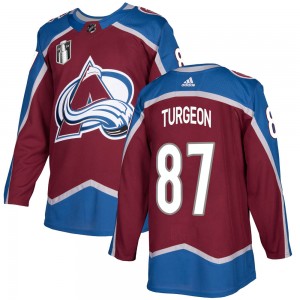 Adidas Youth Pierre Turgeon Colorado Avalanche Youth Authentic Burgundy Home 2022 Stanley Cup Final Patch Jersey