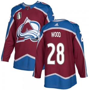 Adidas Youth Miles Wood Colorado Avalanche Youth Authentic Burgundy Home 2022 Stanley Cup Final Patch Jersey