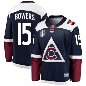Fanatics Branded Shane Bowers Colorado Avalanche Youth Breakaway Alternate 2022 Stanley Cup Final Patch Jersey - Navy
